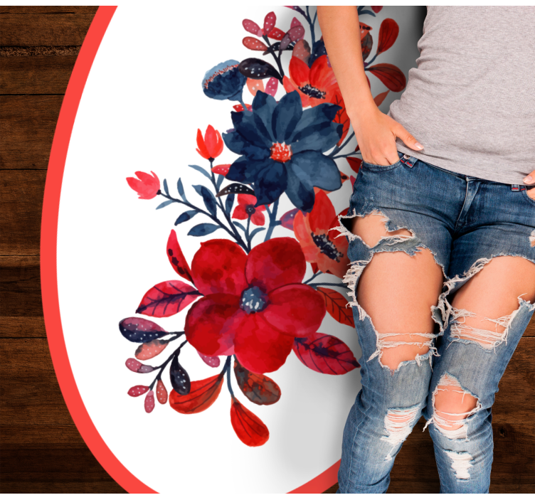 Floral vinyl carpet in blooming design - TenStickers