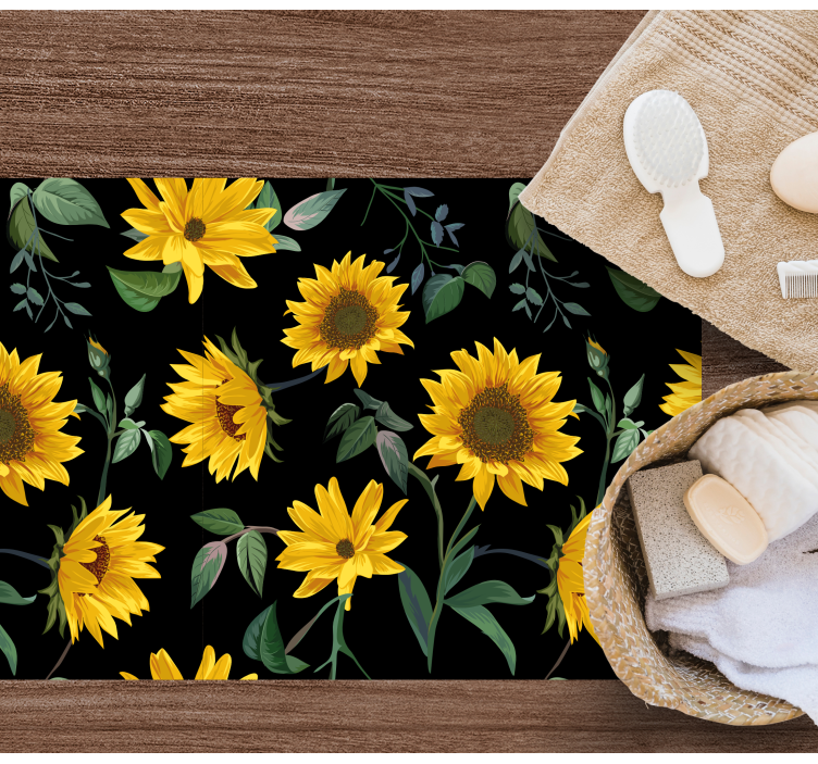 Floral vinyl carpet sunflower floral design - TenStickers