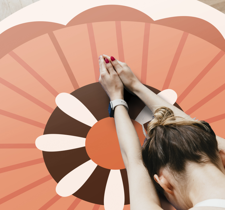 Floral vinyl carpet with floral round design - TenStickers