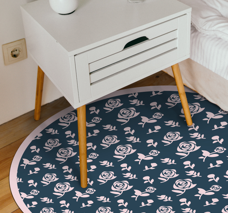 Floral vinyl carpet with rosy floral design - TenStickers