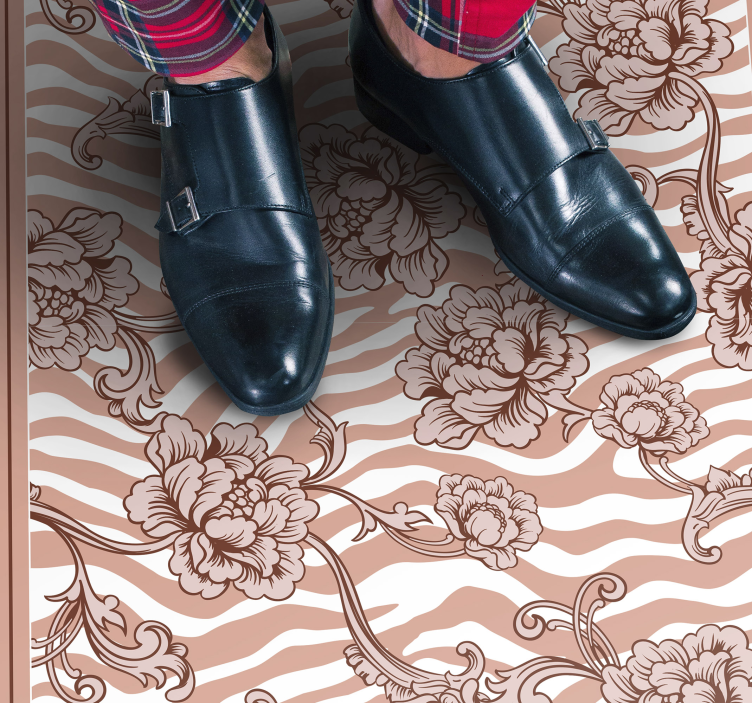 Zebra floral fusion bedroom vinyl carpet - TenStickers