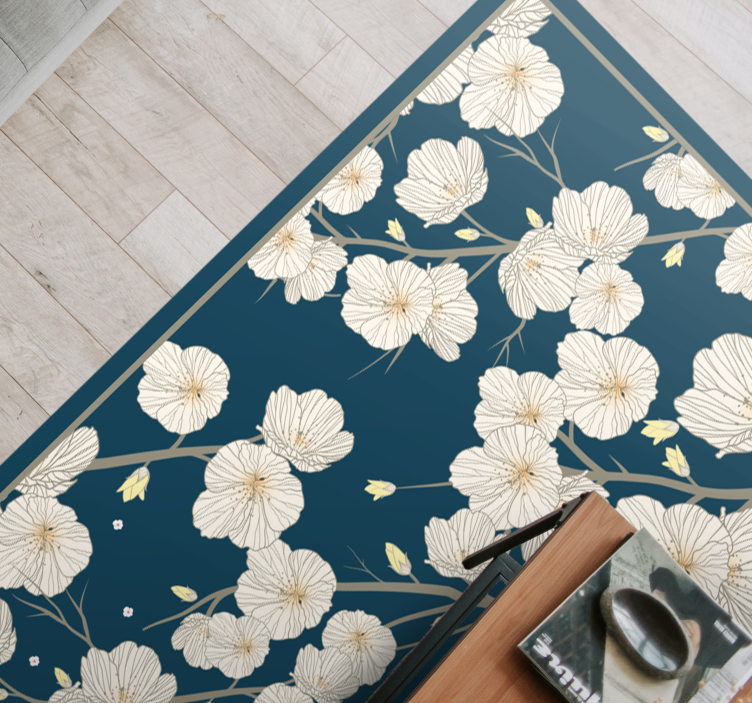 Flourishing floral motif floral vinyl carpet - TenStickers
