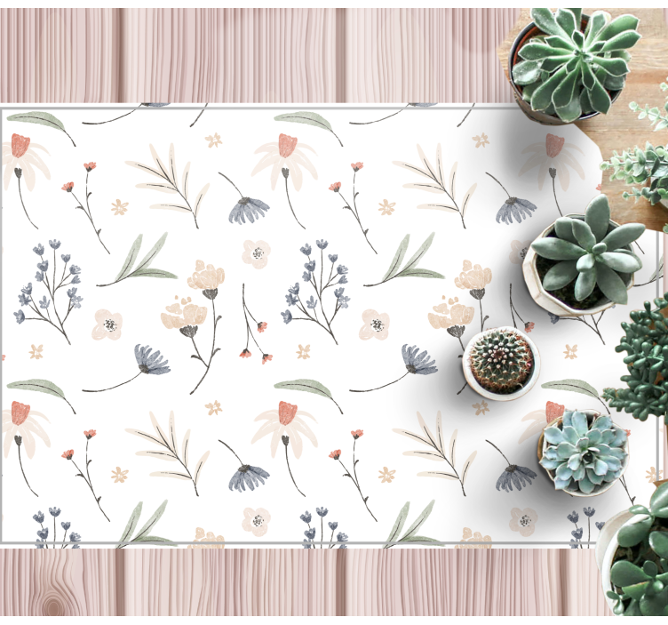 Floral Botanical Element living room vinyl carpet - TenStickers