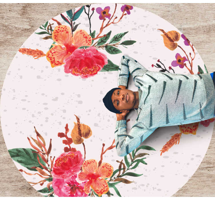 Peonies and orchids floral vinyl carpet - TenStickers