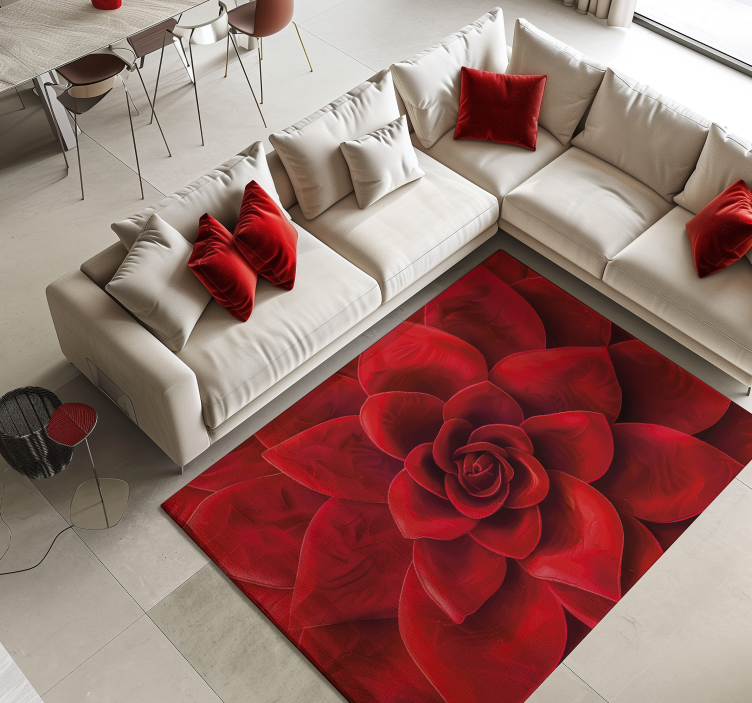 Flower petal design red vinyl carpet - TenStickers