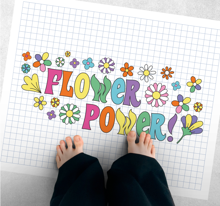 Flower Power Design floral vinyl carpet - TenStickers