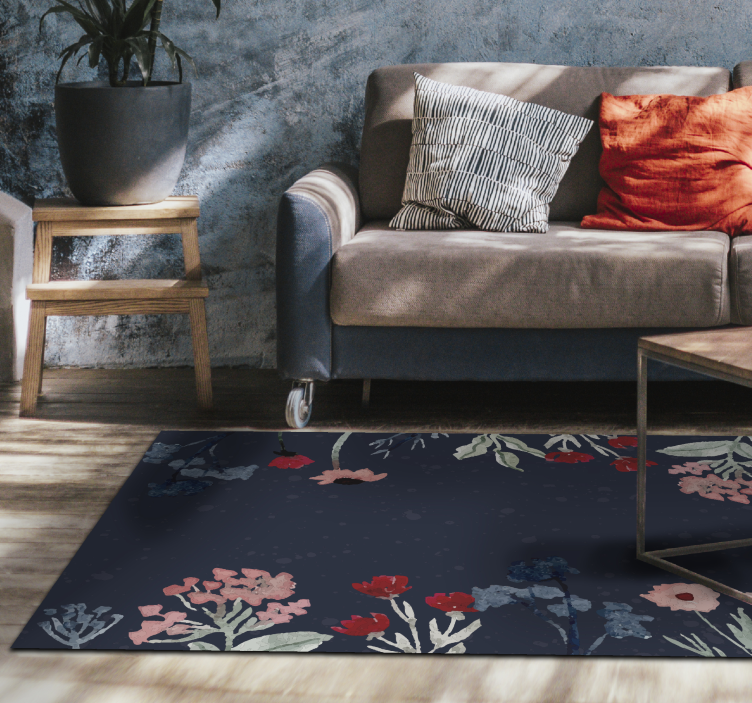 Botanical Flower Illustrations floral vinyl carpet - TenStickers