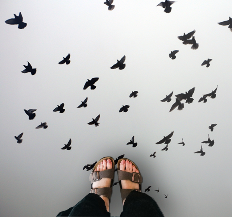 Flying Birds Pattern kids vinyl carpet - TenStickers