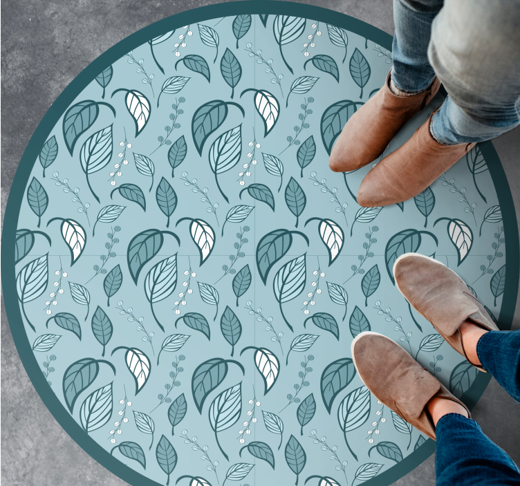 Foliage motif floral vinyl carpet - TenStickers
