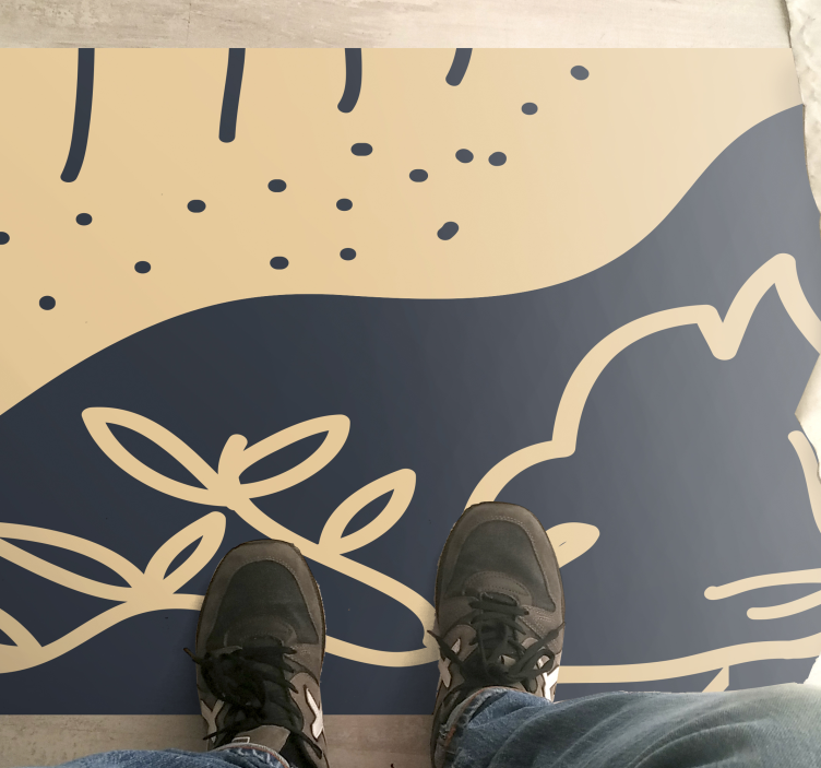 Beige leafy motif nature vinyl carpet - TenStickers