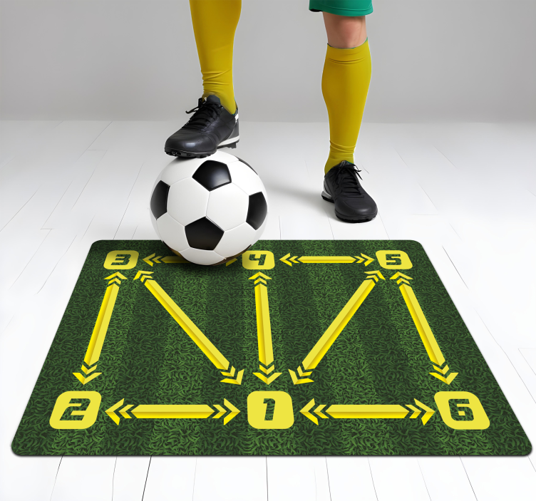 Football training rectangular rug - TenStickers