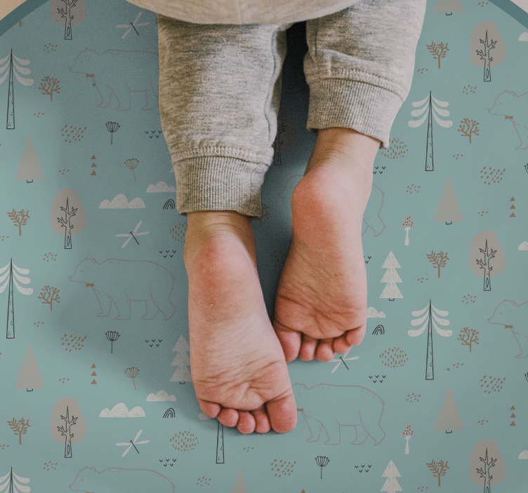 Forest Animal Scene nursery vinyl carpet - TenStickers