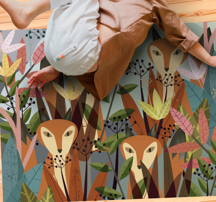 Forest fauna art animal vinyl carpet - TenStickers