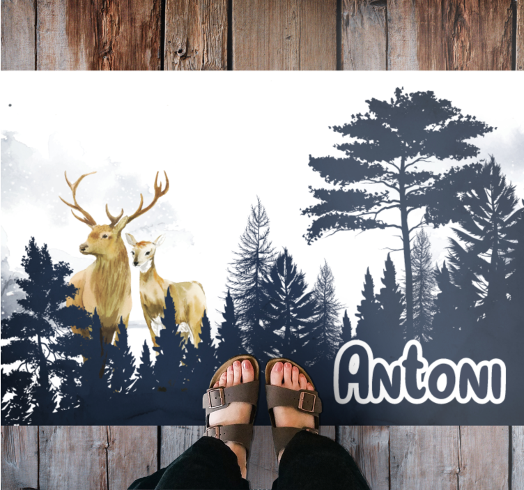 Forest Fauna Silhouette custom vinyl carpet - TenStickers