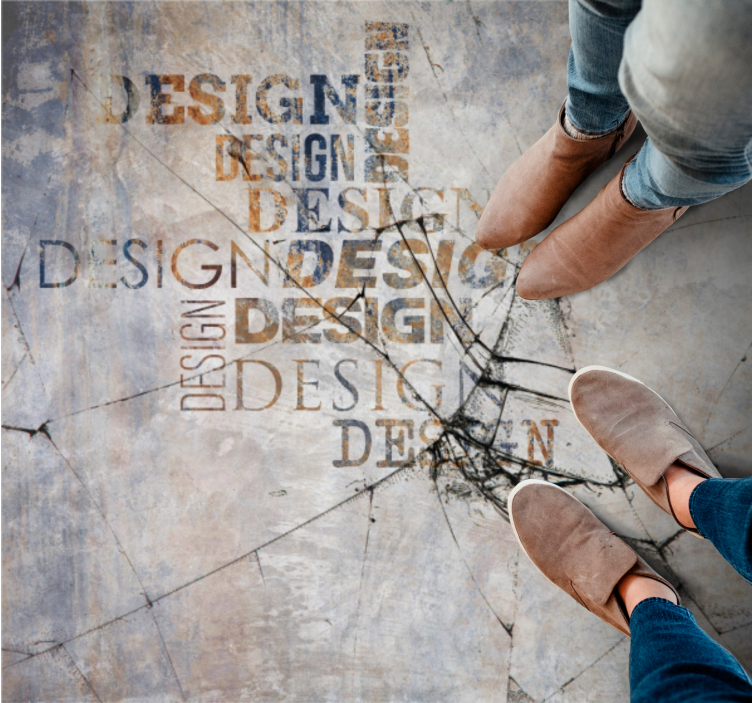 Fragmented Rock Typography stone effect vinyl carpet - TenStickers