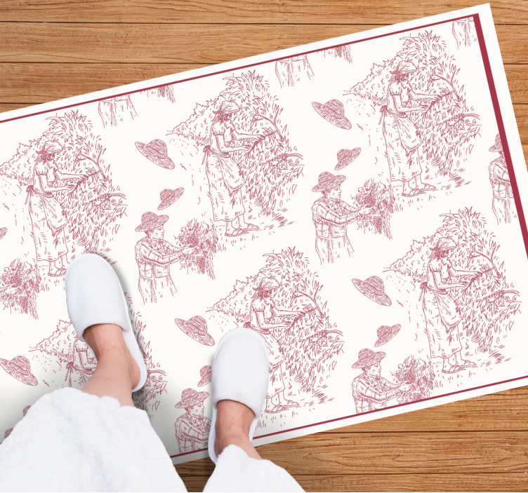 Pastoral Scene Toile Pattern vintage vinyl carpet - TenStickers