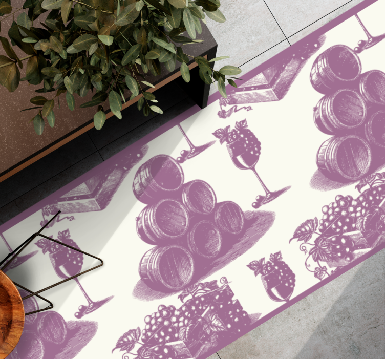 Wine Cellar Sketch Aesthetics vintage vinyl carpet - TenStickers