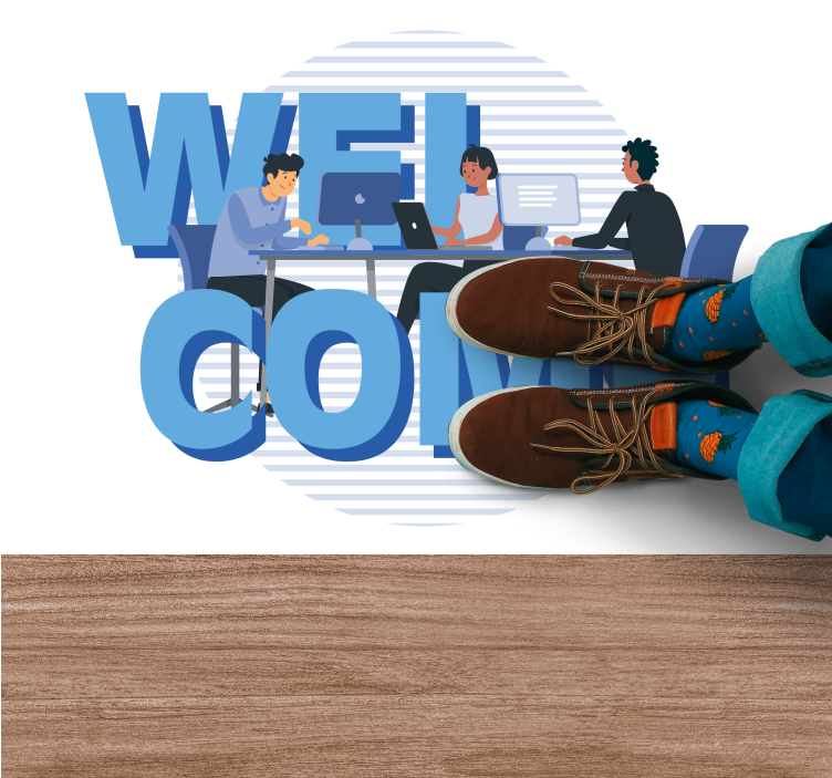 Friendly Office Welcome custom vinyl carpet - TenStickers