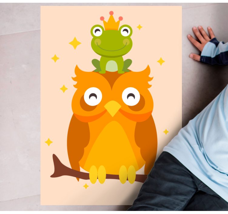 Friendly Owl Duo kids vinyl carpet - TenStickers