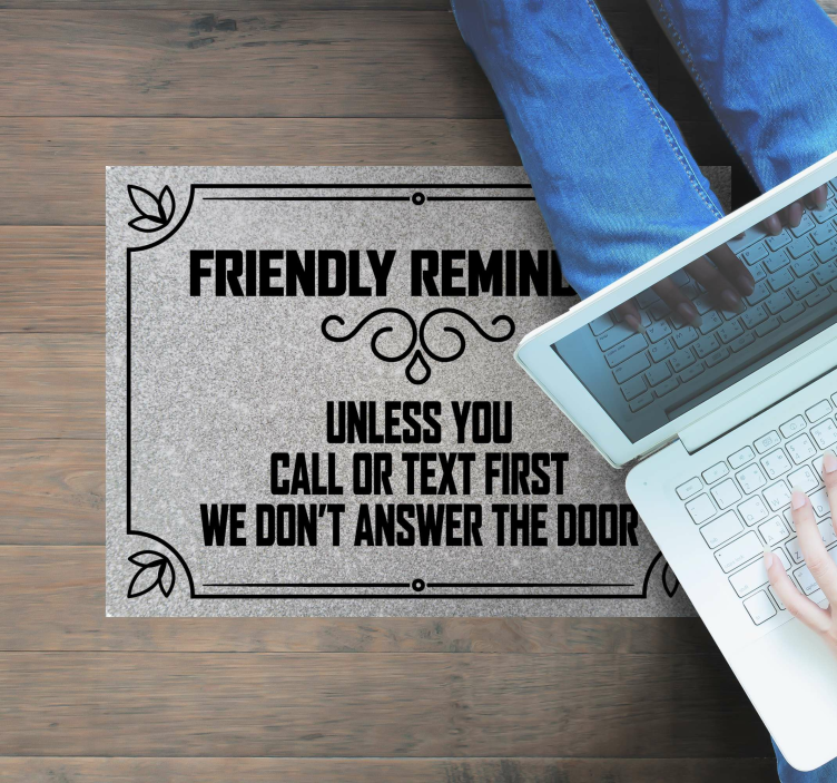 Friendly Reminder Alert custom vinyl carpet - TenStickers