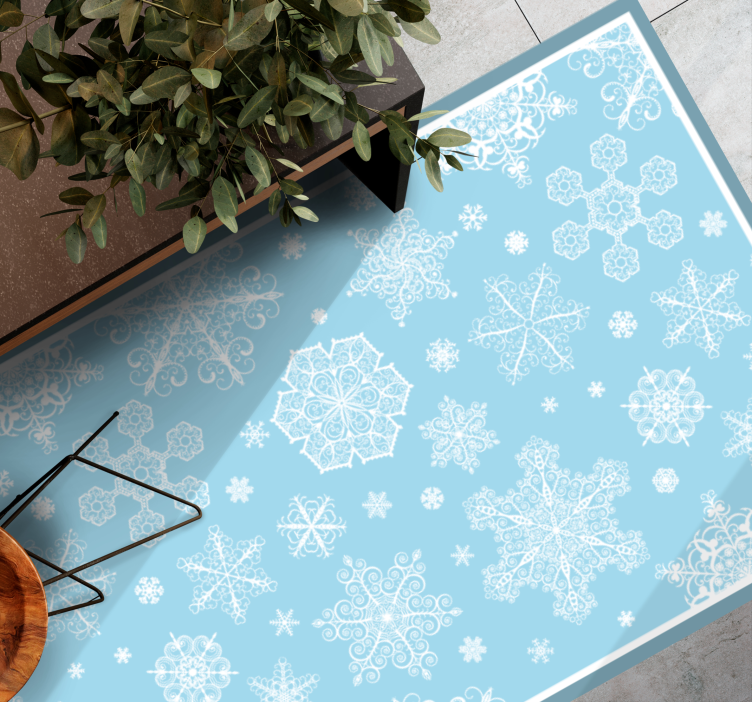 Frosty snowflake pattern halloween vinyl carpet - TenStickers