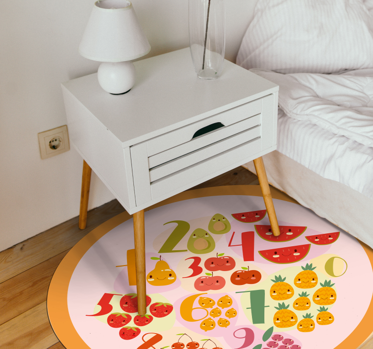 Fruity Counting Circle game vinyl carpet - TenStickers