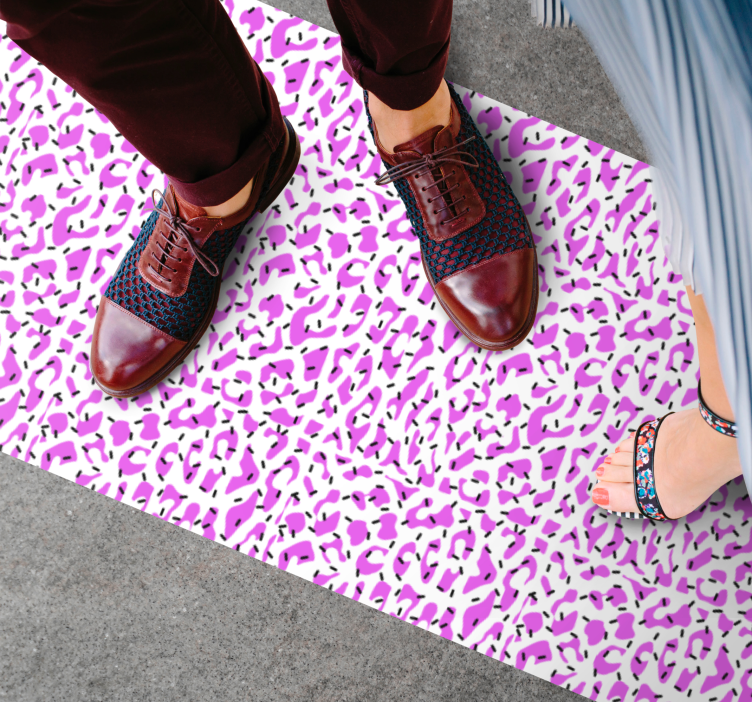Fuchsia leopard pattern animal print vinyl carpet - TenStickers