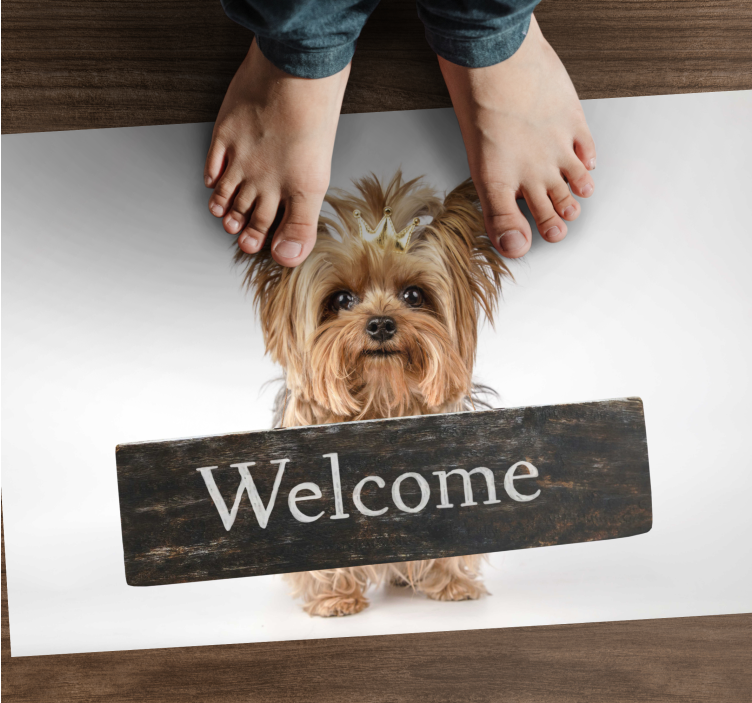 Furry Welcome Sign custom vinyl carpet - TenStickers