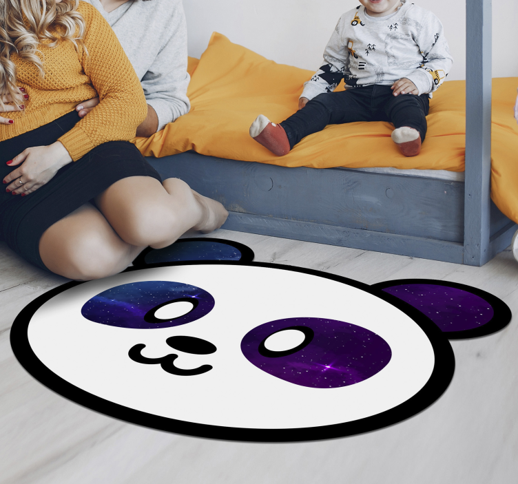 Galactic Panda Face kids vinyl carpet - TenStickers