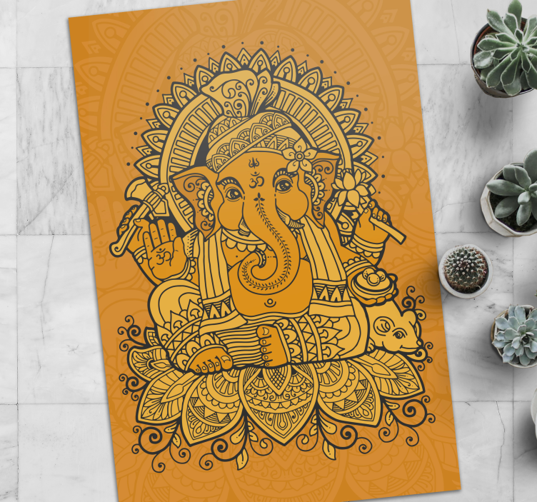 Ganesh Illustration ethnic vinyl carpet - TenStickers