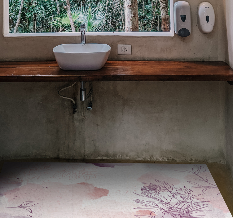 Gentle Blossom Accent floral vinyl carpet - TenStickers