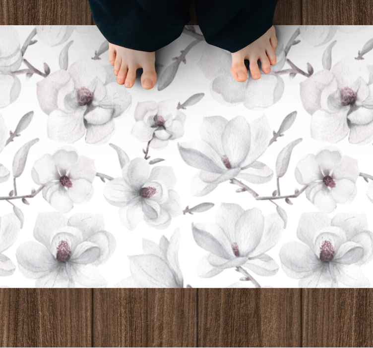 Soft grey Concept floral vinyl carpet - TenStickers