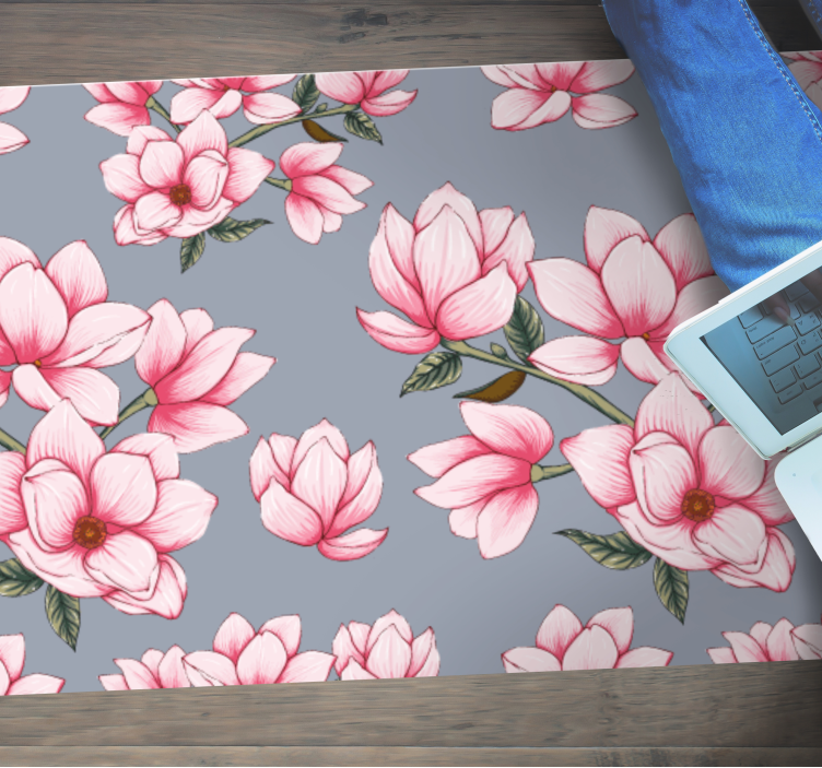 Delicate Blooms living room vinyl carpet - TenStickers