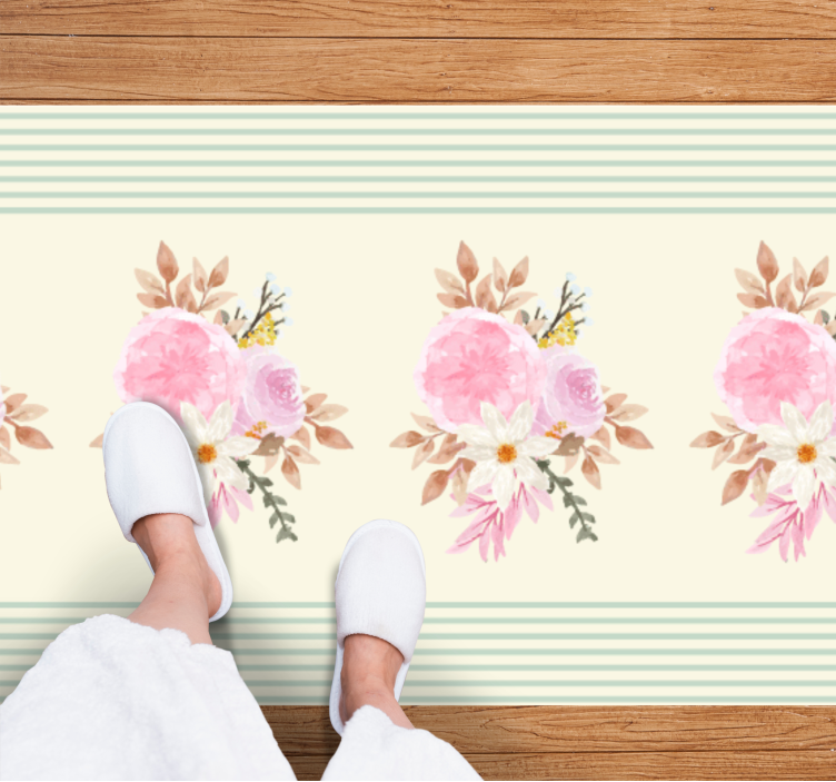 Soft Floral Arrangement bathroom vinyl carpet - TenStickers