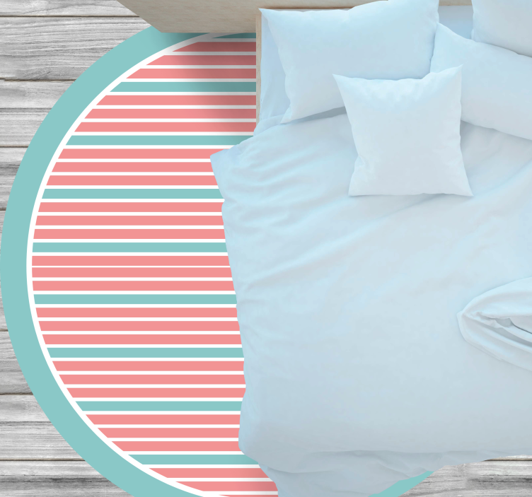 soft striped set circular vinyl carpet - TenStickers