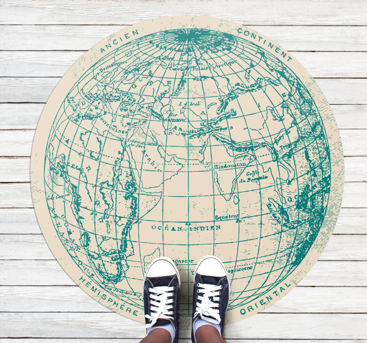 Geographic Globe Design world map vinyl carpet - TenStickers