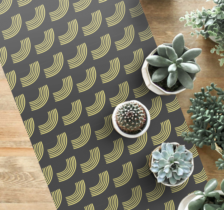 Geometric Arc Patterns striped vinyl carpet - TenStickers