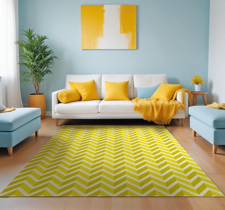 Geometric arrow design yellow vinyl carpet - TenStickers