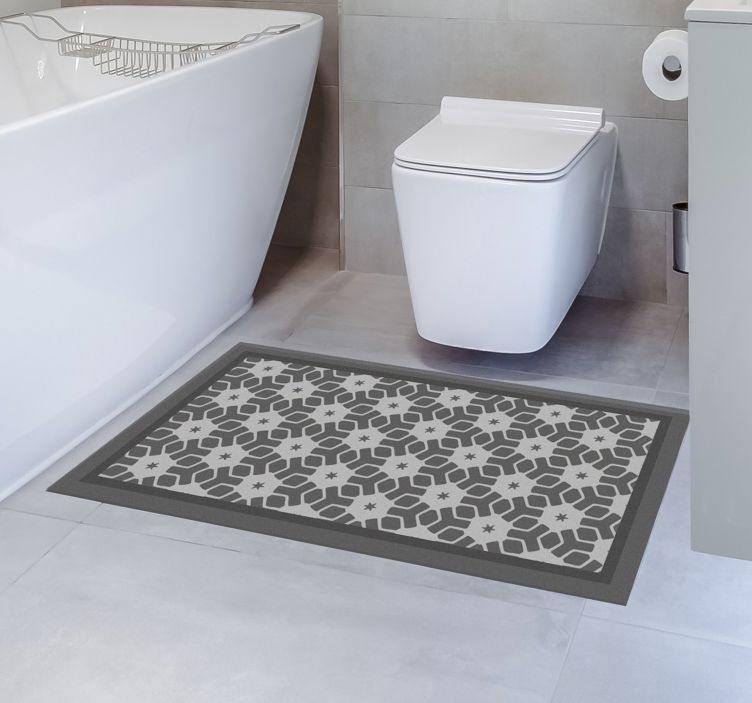 Geometric Bath Rug bathroom vinyl carpet - TenStickers