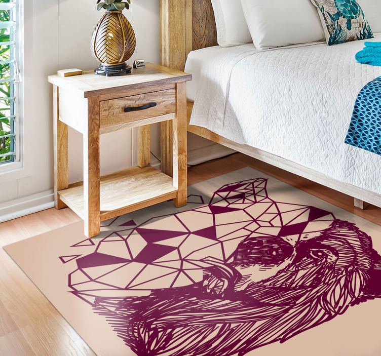 Geometric bear head animal vinyl carpet - TenStickers