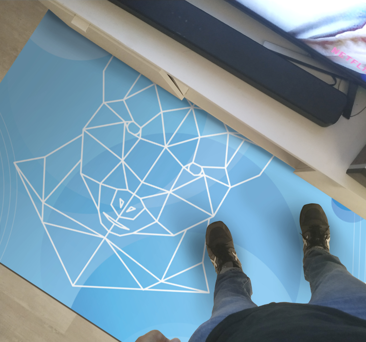 Geometric bear outline animal vinyl carpet - TenStickers