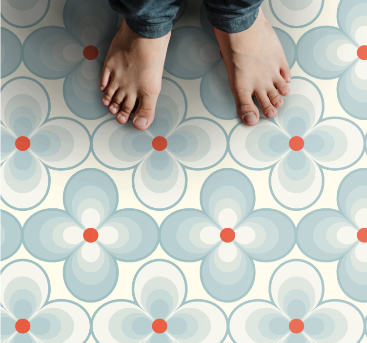 Geometric blossom pattern tile vinyl carpet - TenStickers