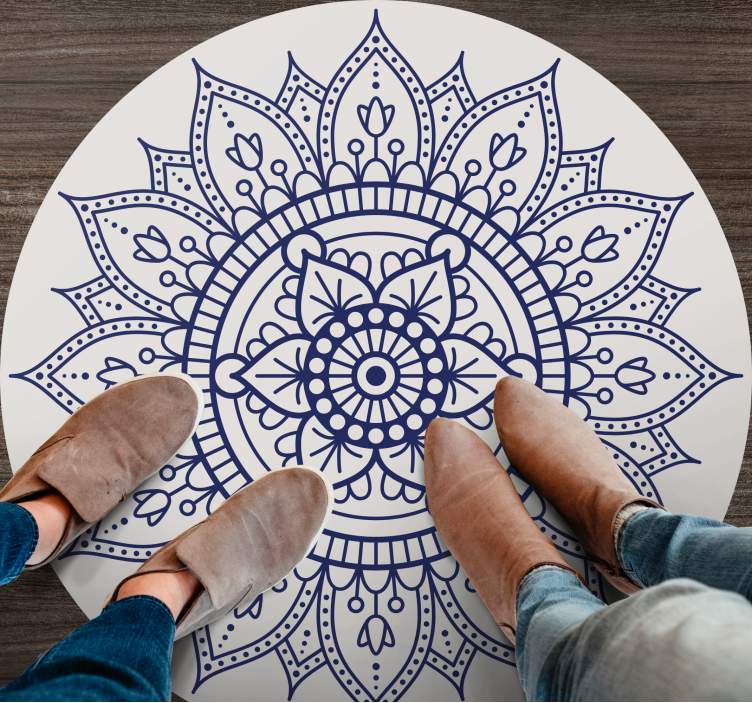 Circular Mandala Floor Decor living room vinyl carpet - TenStickers