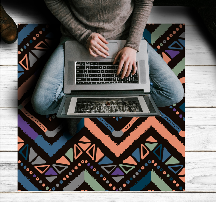 Geometric Color Sections nordic vinyl carpet - TenStickers