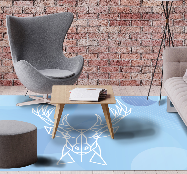 Geometric deer head animal vinyl carpet - TenStickers