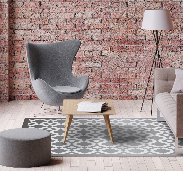 Geometric diamonds living room vinyl carpet - TenStickers