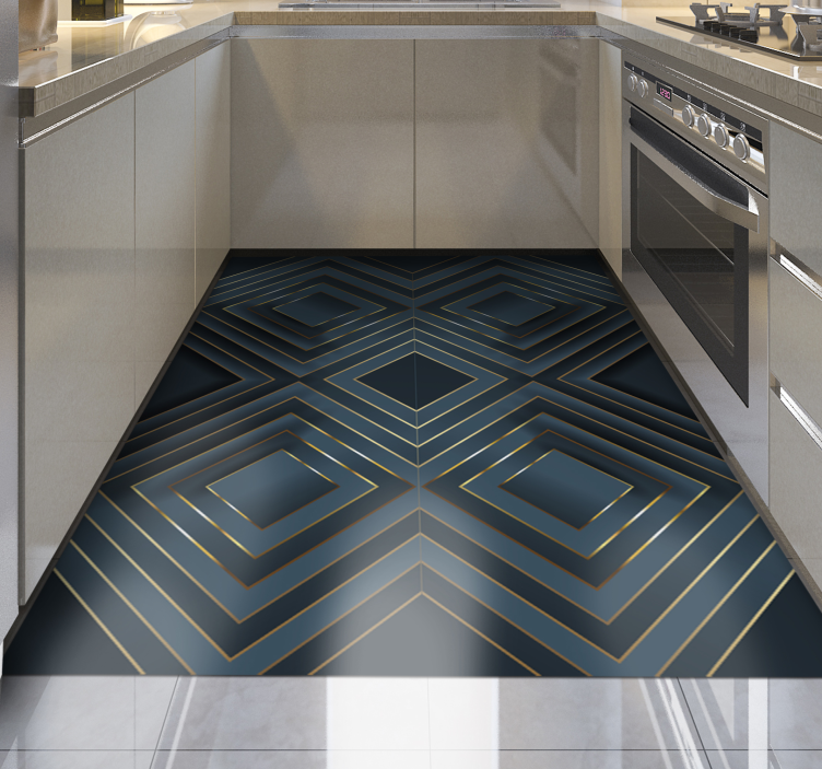 Black outlined squares modern vinyl carpet - TenStickers