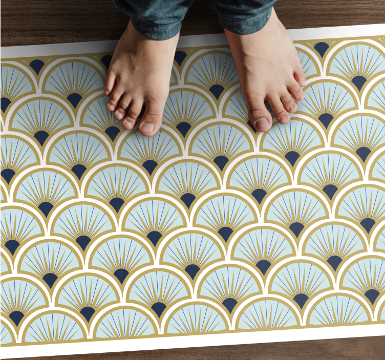 Geometric Fan Pattern geometric vinyl carpet - TenStickers