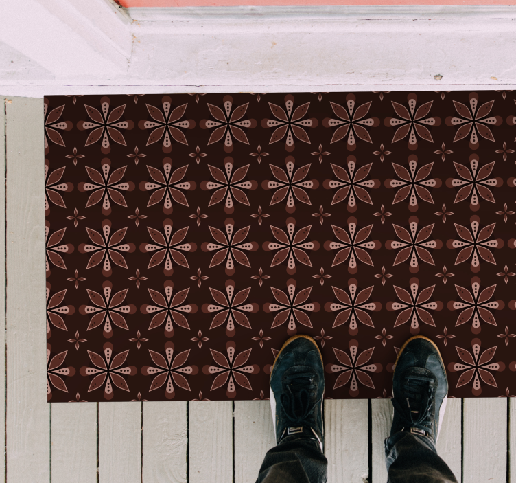 Geometric Floral Symmetry entrance hall vinyl carpet - TenStickers