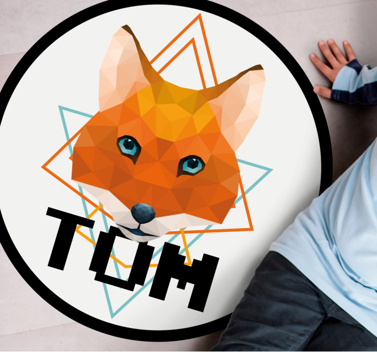 Geometric Fox Circle custom vinyl carpet - TenStickers
